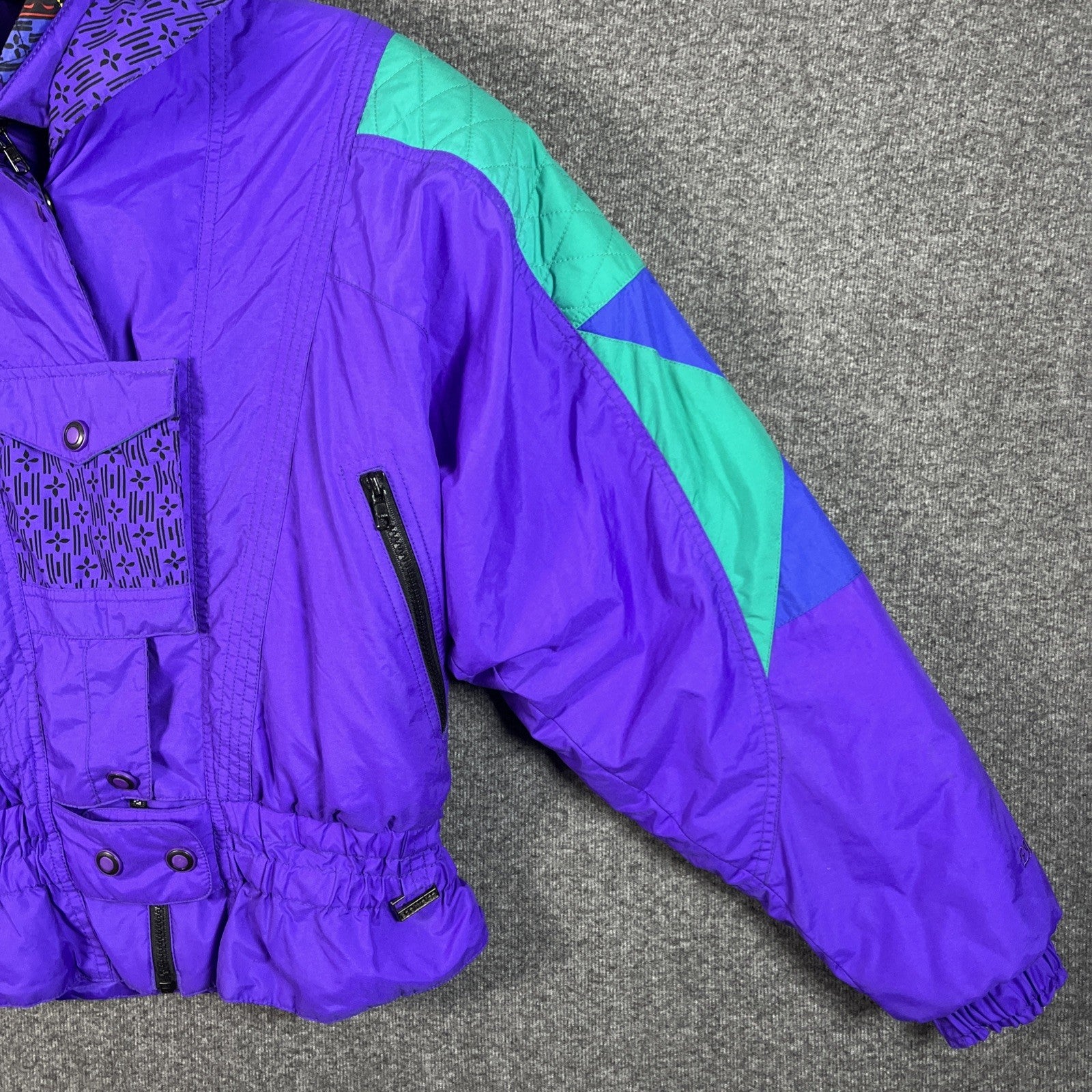 Edelweiss skiwear vintage 90s womens puffer jacket size M Zip Button Nylon 