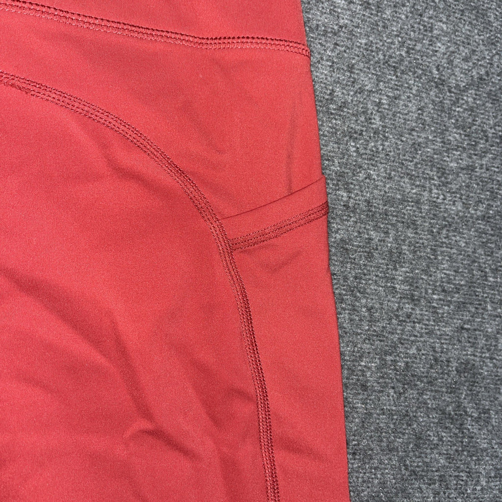Zyia Active Cropped Burnt orange Cropped Leggings Media pockets Size 6-8