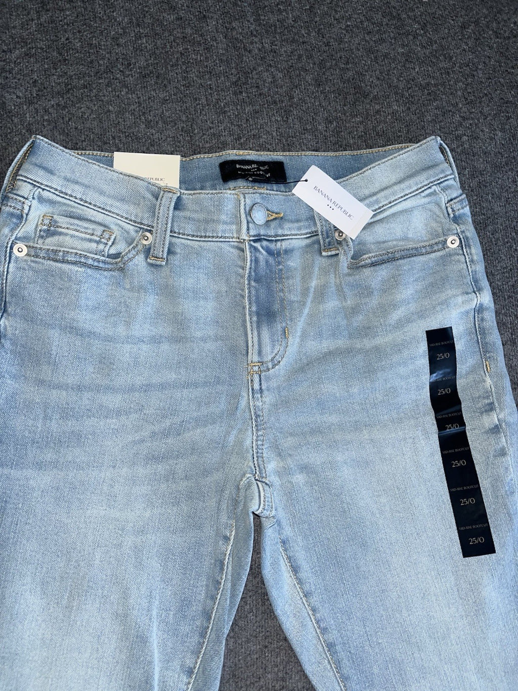 Banana Republic Women’s Jeans Stonewashed 26/0 Mid Rise Bootcut Button Zipper 