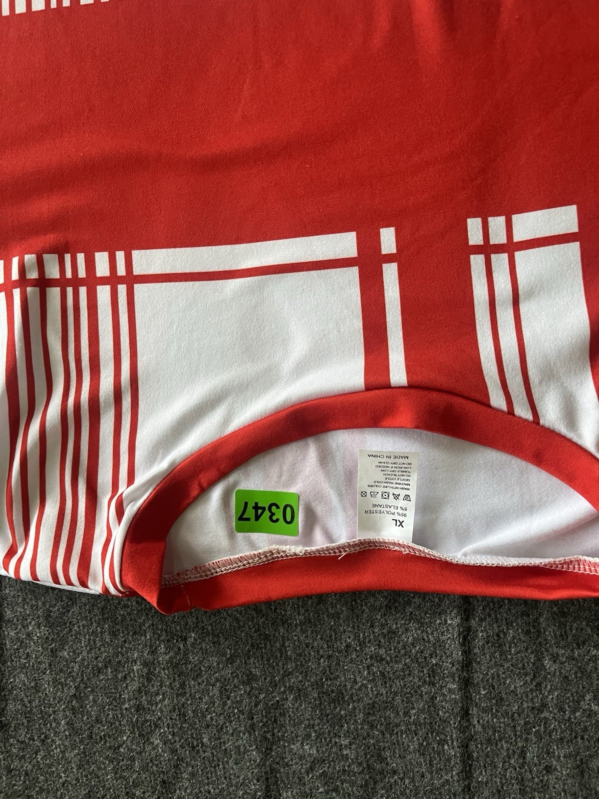 Women’s Blouse XL Red And White Striped Short Sleeve 
