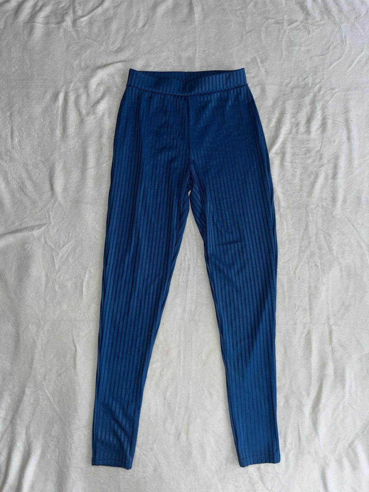 Top Shop Knitted Rib Pants Blue Women’s Size Medium 