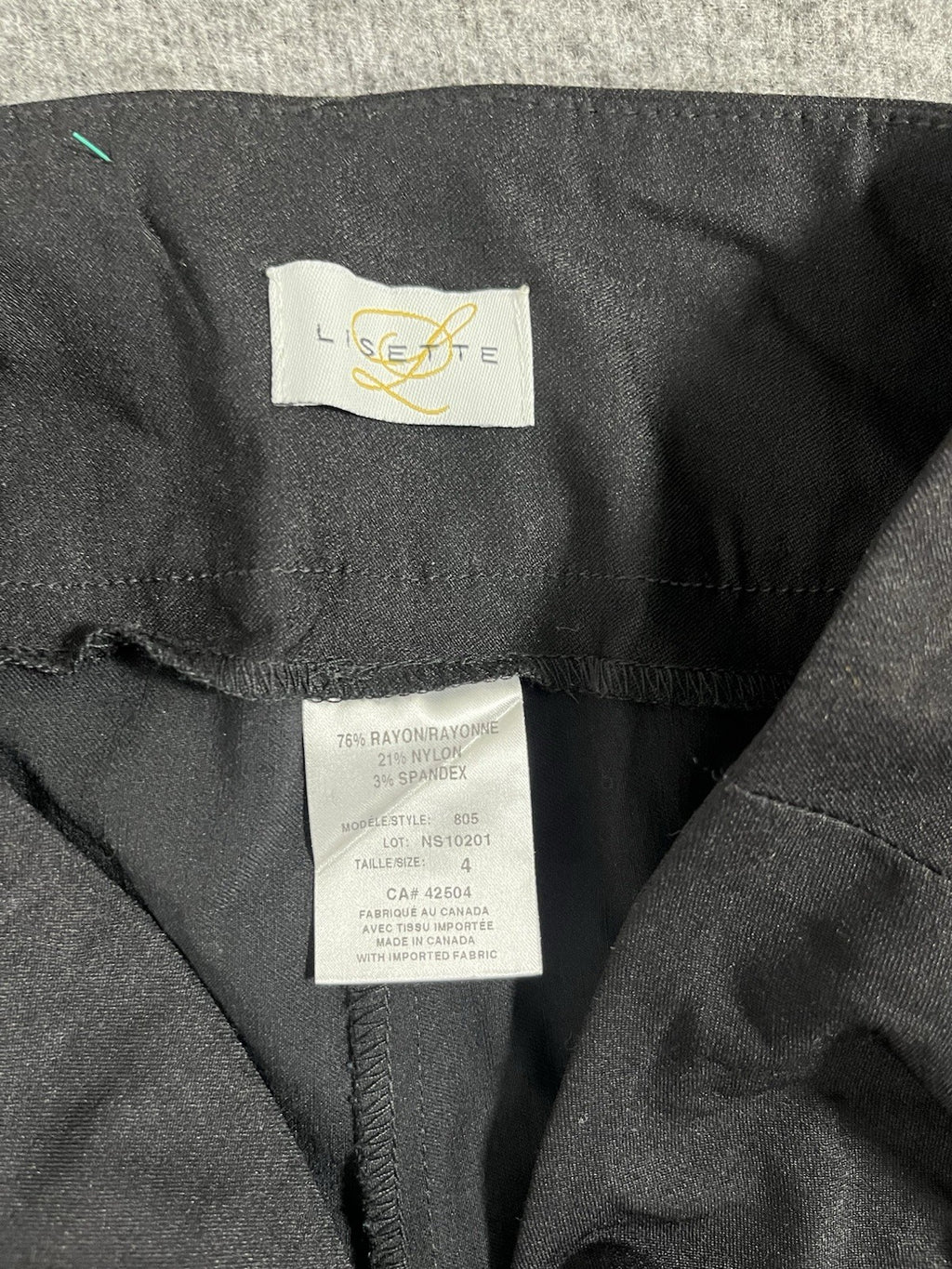 Lisette L Montreal Pants 4 Black Stretch Straight Pull On Logo Comfort