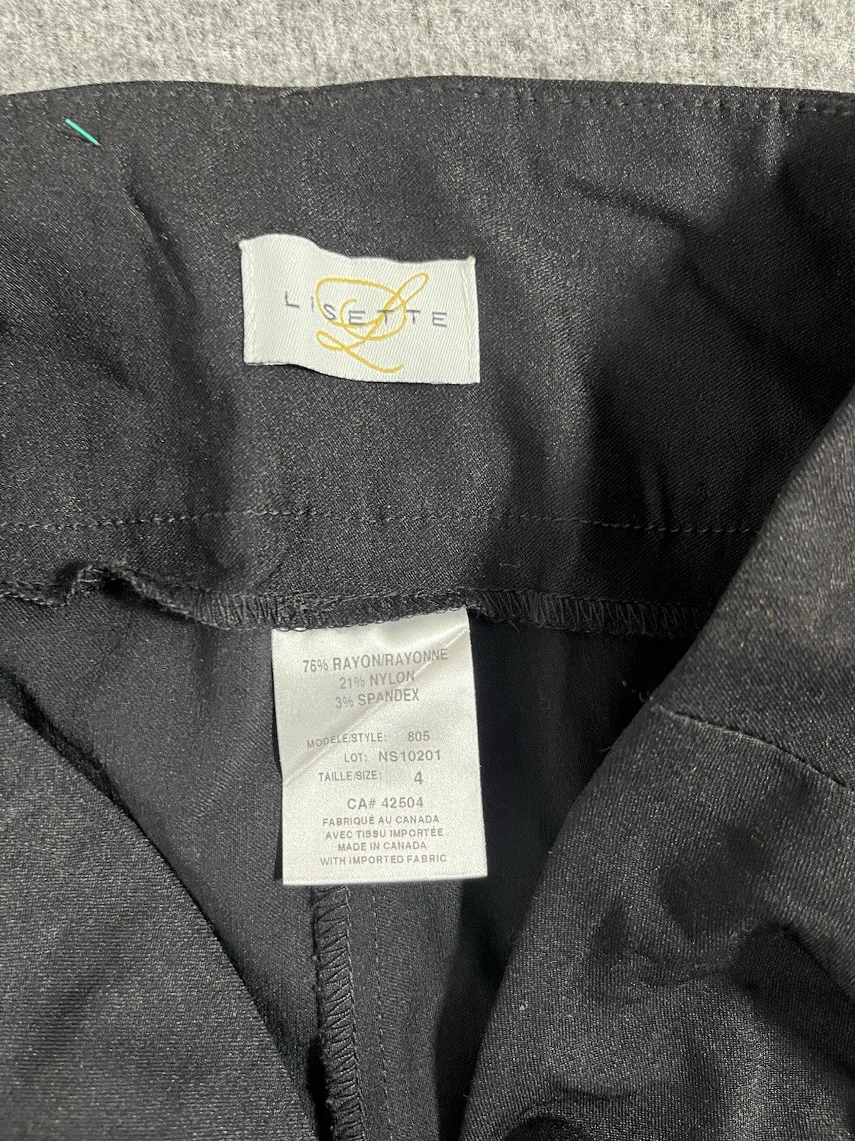 Lisette L Montreal Pants 4 Black Stretch Straight Pull On Logo Comfort