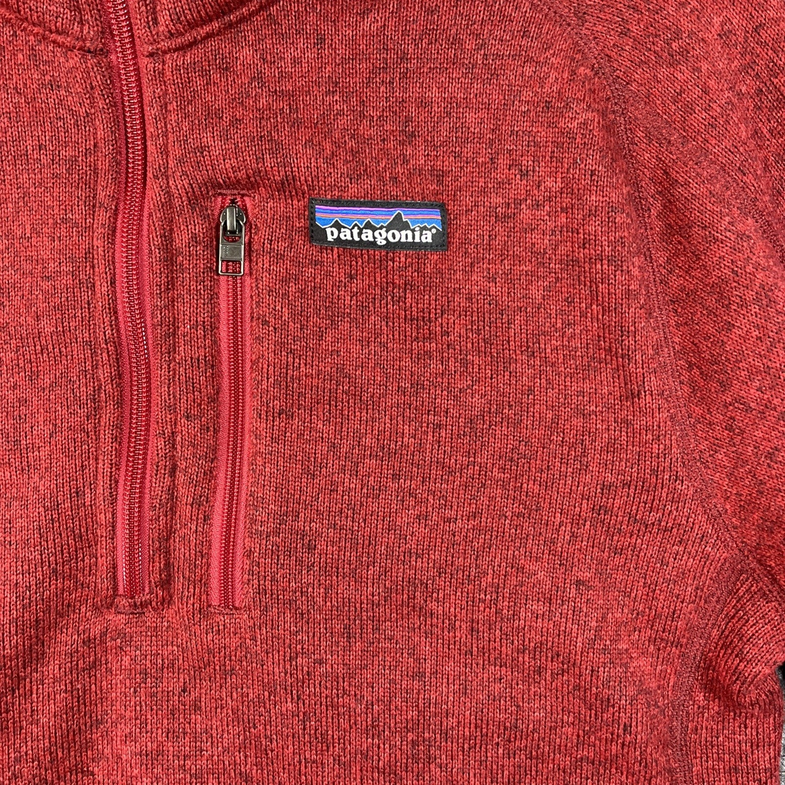 Patagonia Sweater 1/4 Zip Pullover Fleece Red Outdoor Camping Sweatshirt Men S