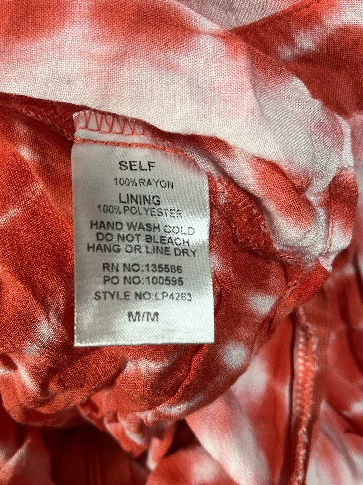 Fashion nova Studio West tie-dye lace trim maxi dress M Red White