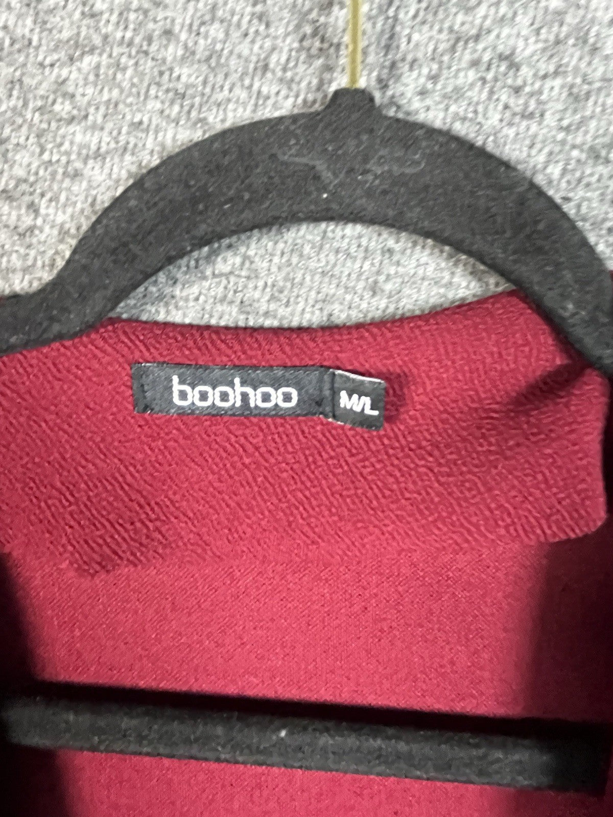 Boohoo Plus Waterfall Longline Cardigan in a dark red color M/L 