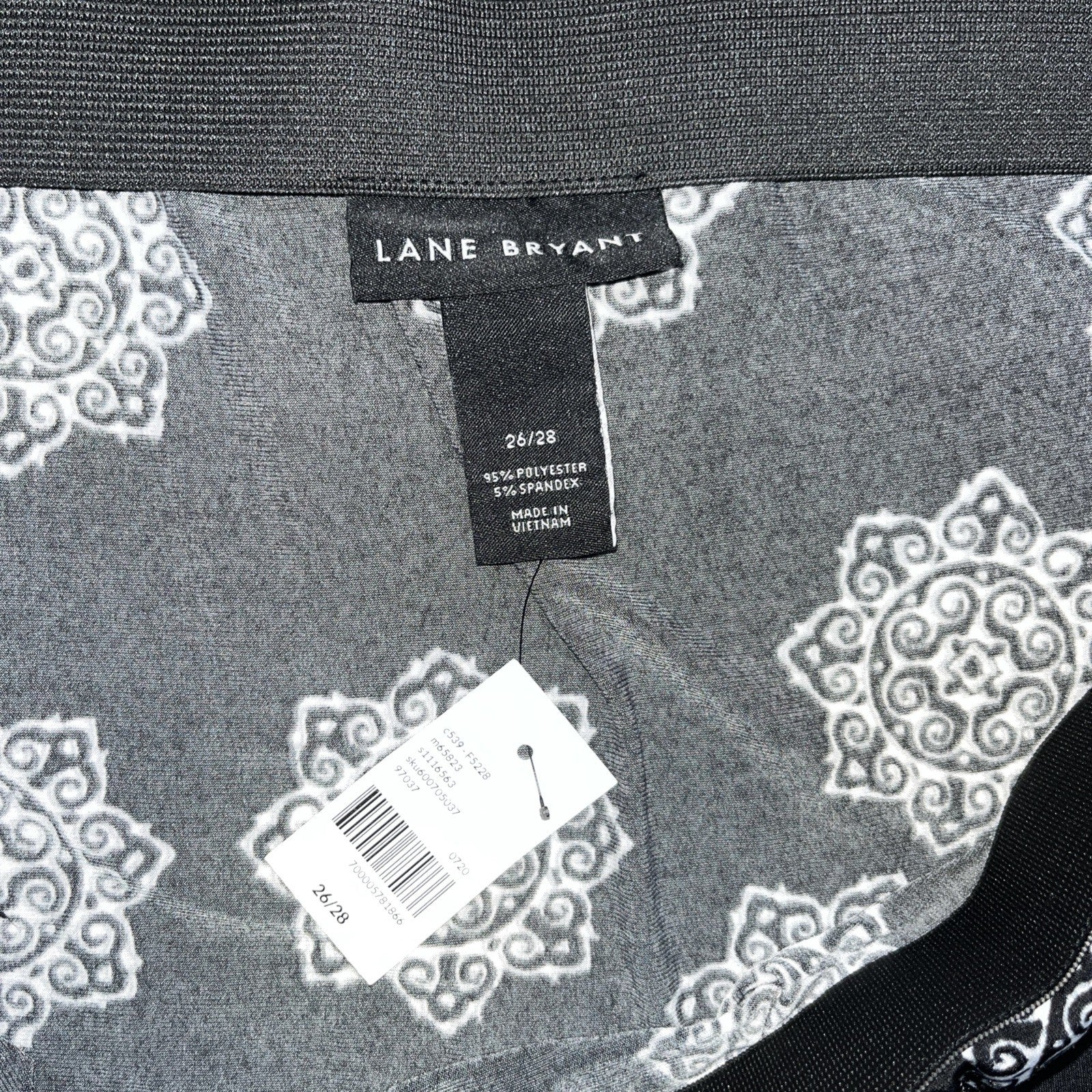 Lane Bryant Women's Tube Skirt Size 22/26 Black Elastic Waist Midi