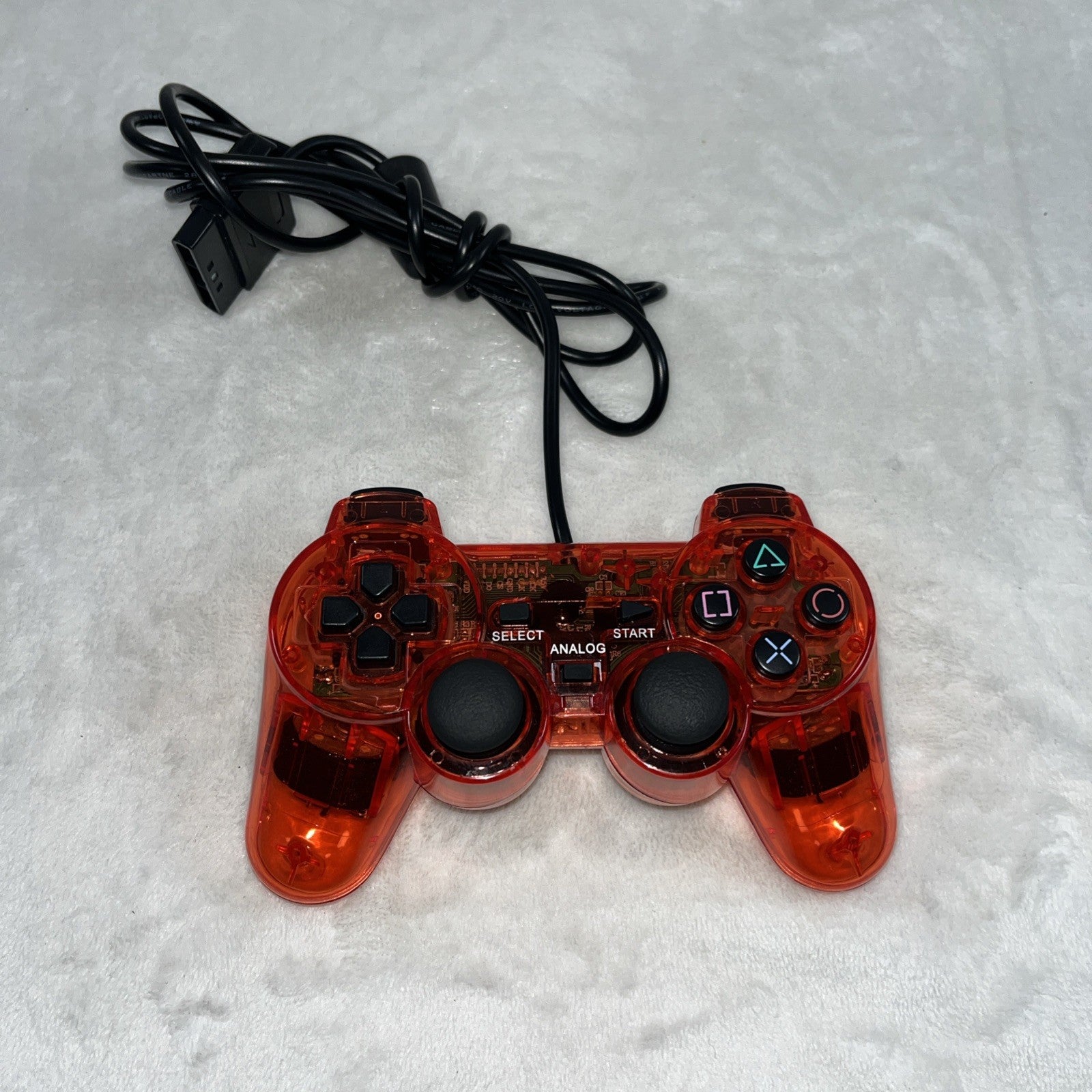 PS2 Controller Compatible with Sony Playstation 2 & Ps1 / Psone, Red Untested