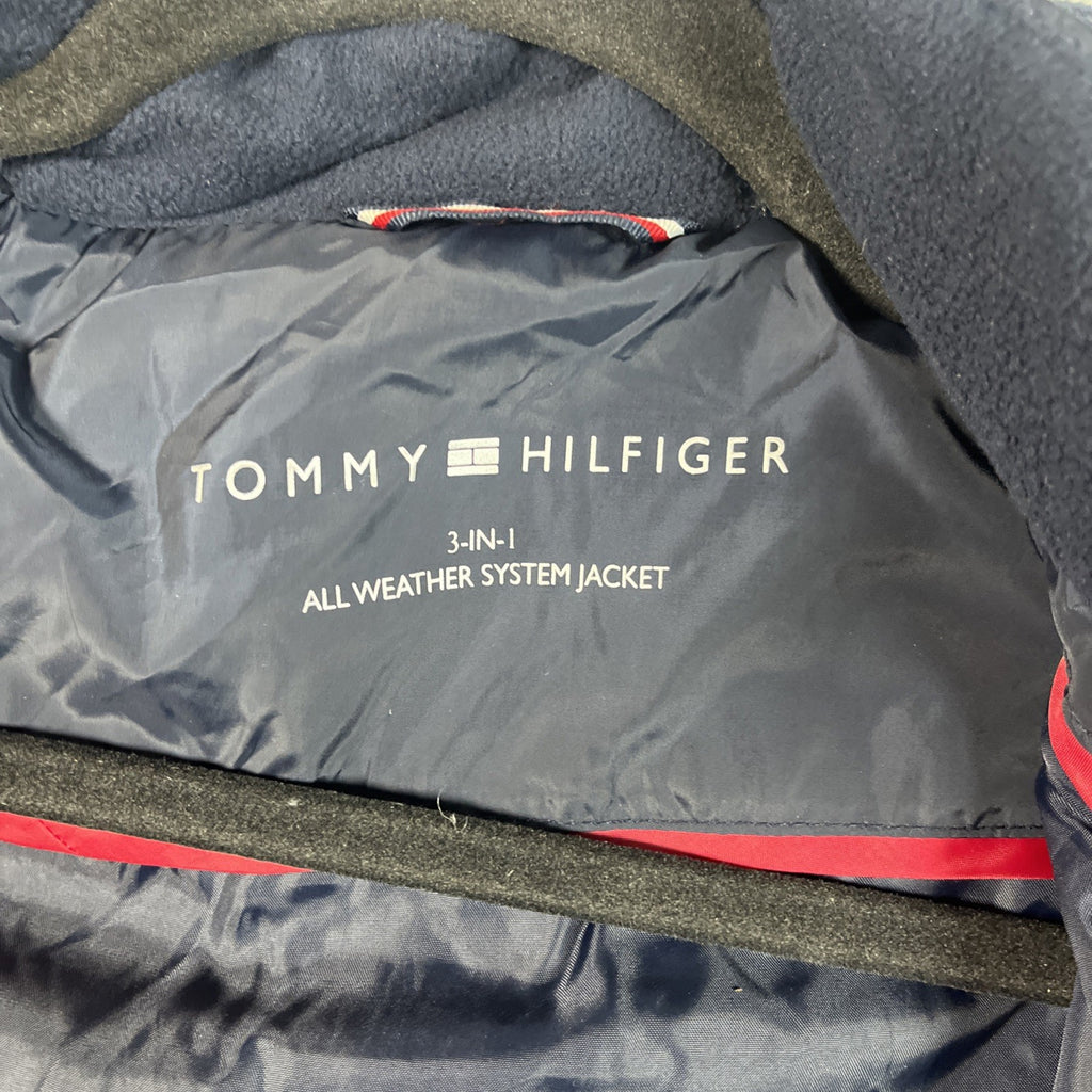 Tommy Hilfiger Women's 3-in-1 Jacket Removable Hoodie Navy/White