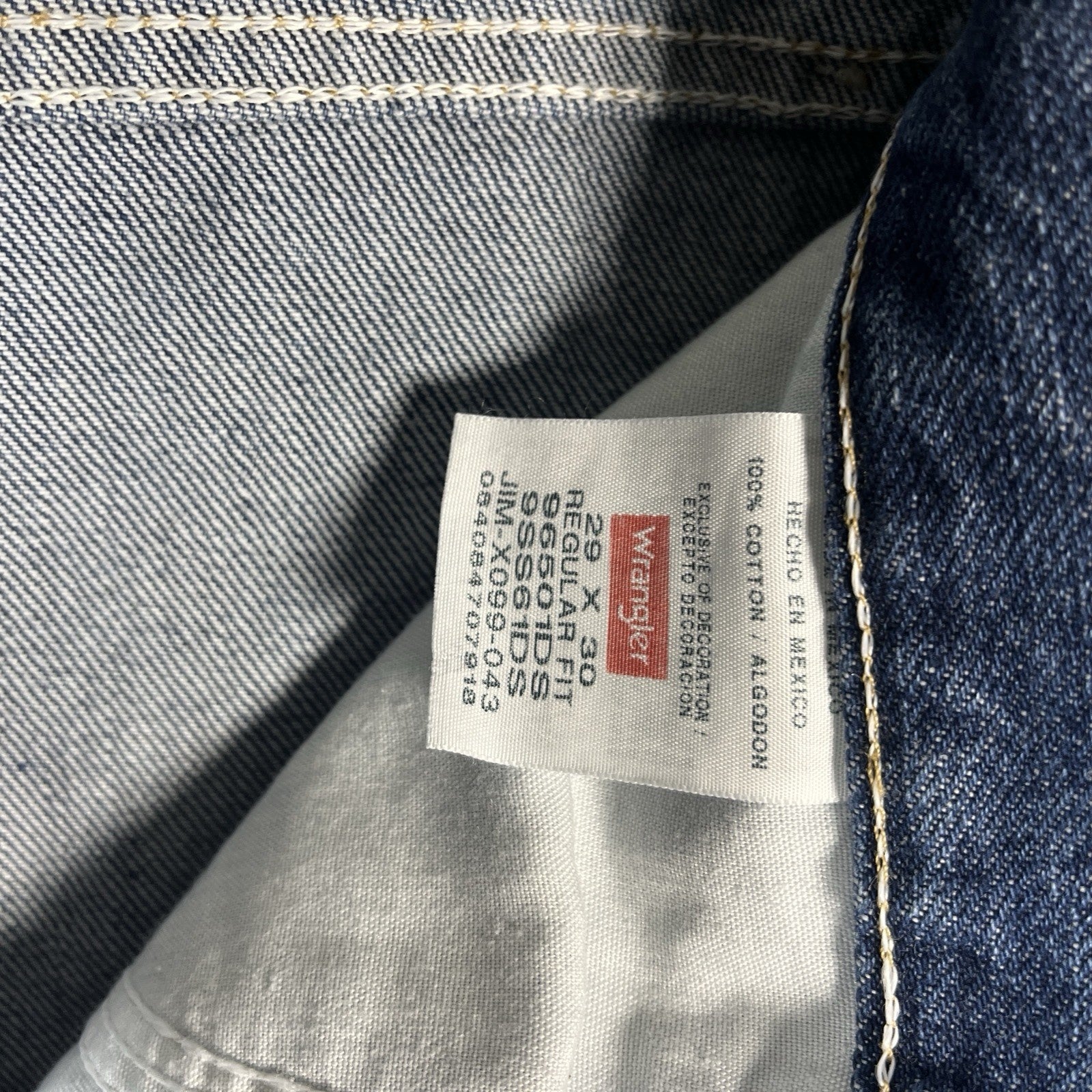 Wrangler premium denim men’s straight leg blue size 29×30 regular fit button zip