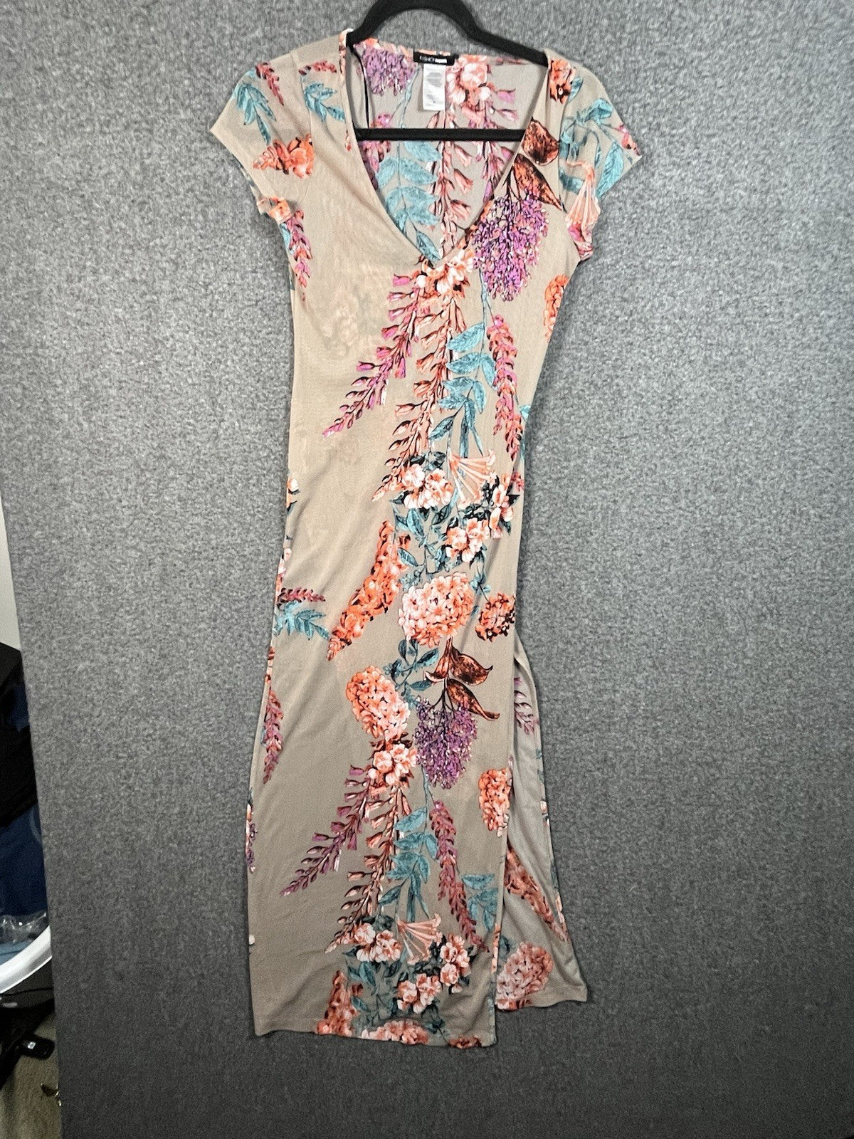 Fashion Nova sheer floral dress Side Slits Size Medium Women’s 