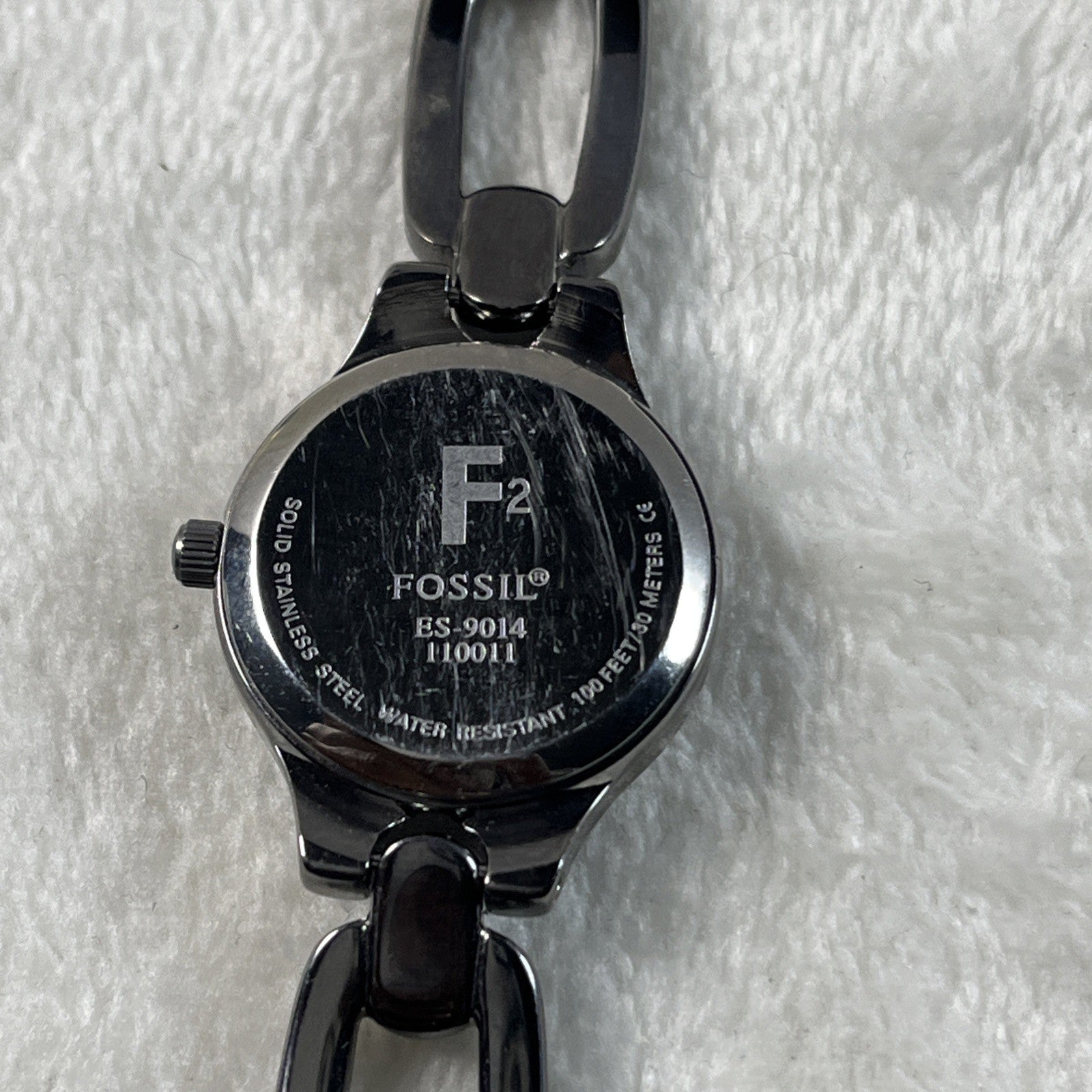 Fossil F2 Watch ES-9014 Womens Purple Dial Quartz Three Hands Analog
