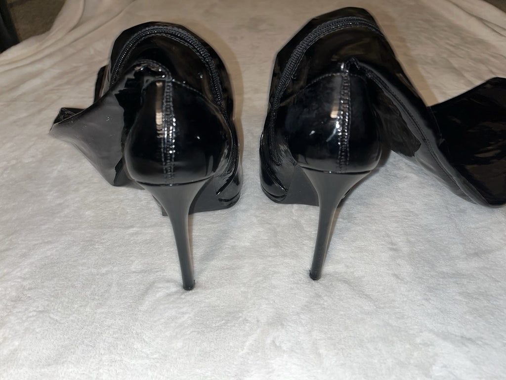 Women’s Thigh-High Heel Leather Black Boots Stiletto 8