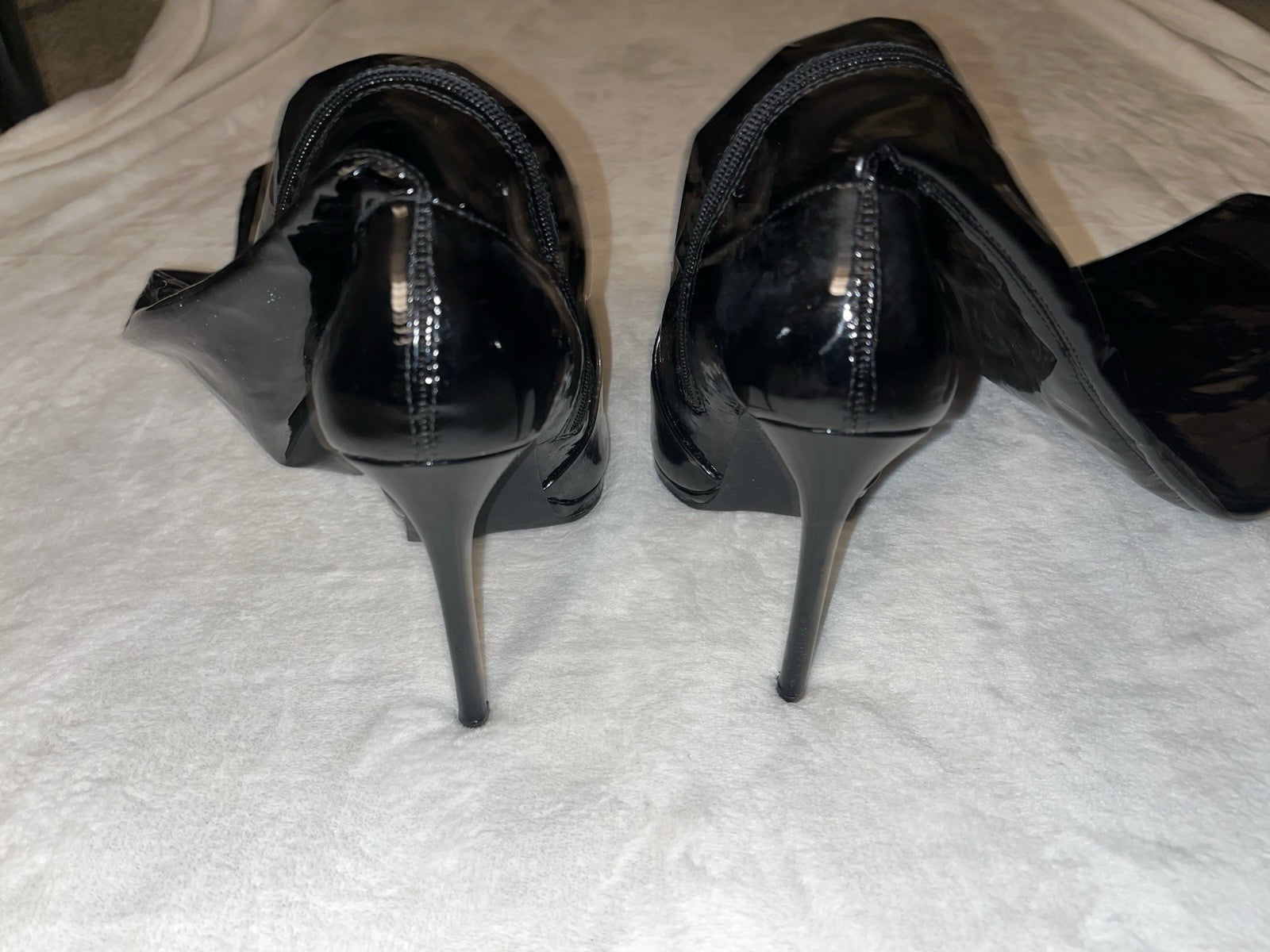 Women’s Thigh-High Heel Leather Black Boots Stiletto 8