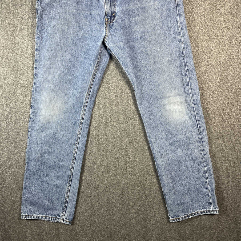 Levis 505  Mens Size 38x32 Relaxed Straight Fit Jeans Medium Blue Washed Denim