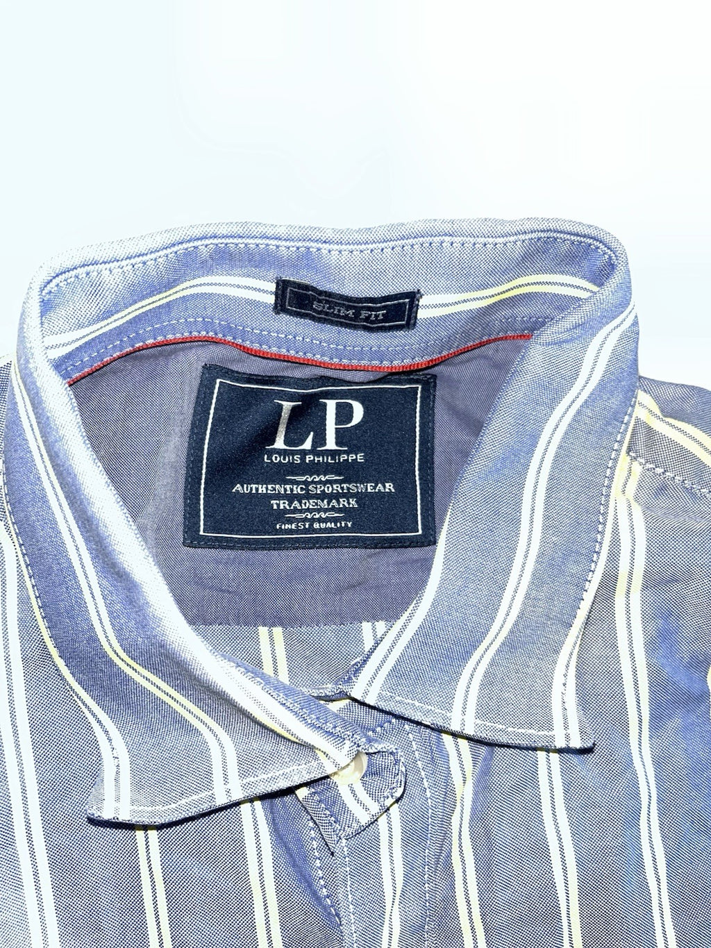 Louis Philippe Slim Fit shirt Men’s Large Blue Striped 