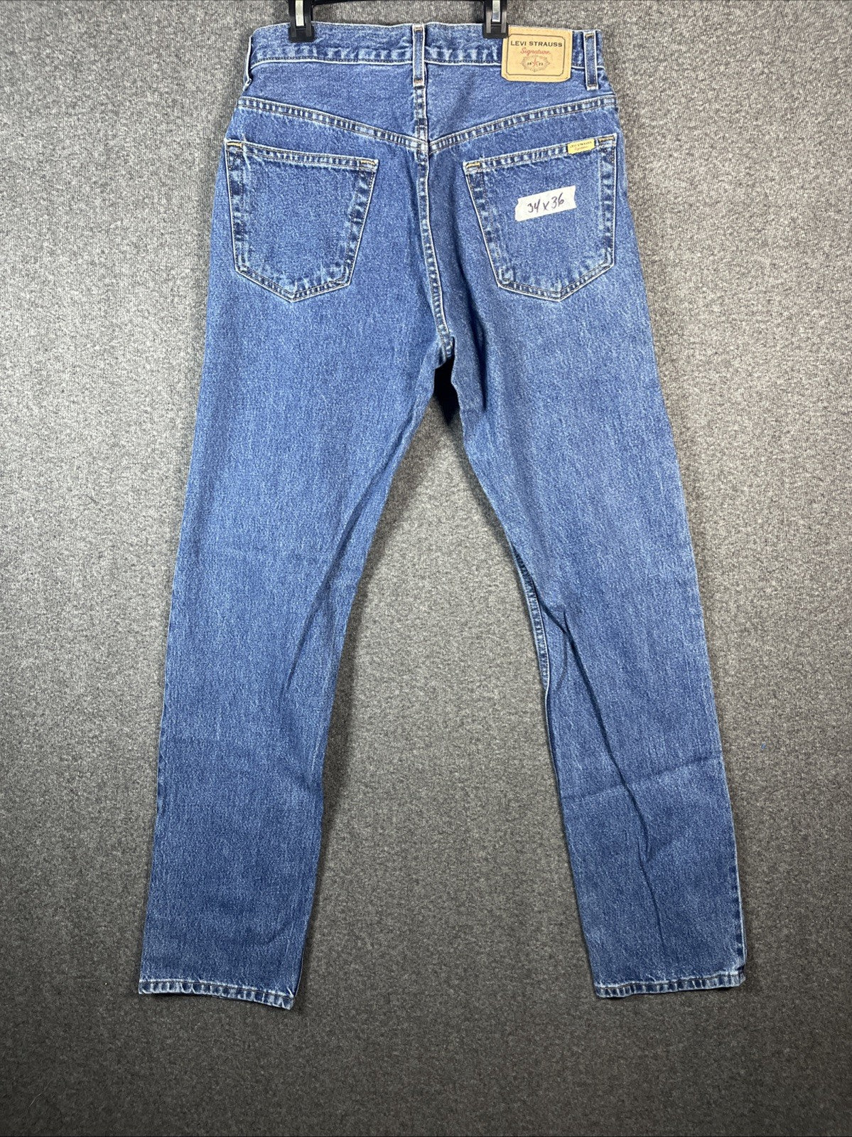 Levi Strauss Jeans Signature Blue Denim Men’s 34x36 Button Zip Fly