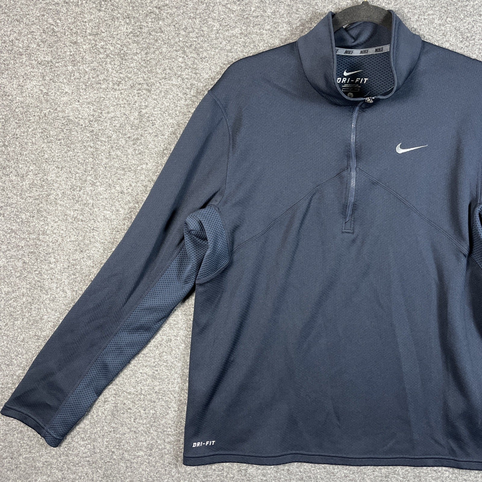 Nike 1/4 Zip Pullover Sweatshirt Dri-Fit Long Sleeve Men's Size Large Blue 10005