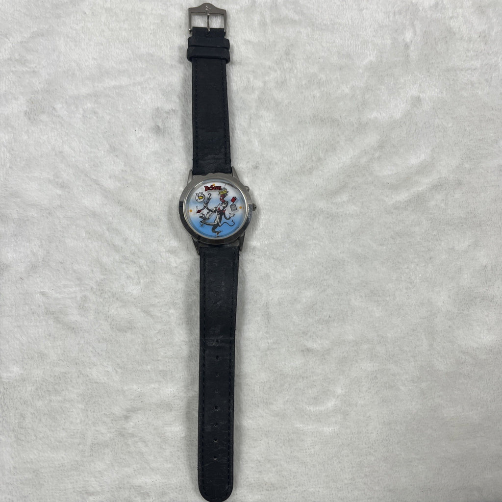 The Cat In The Hat Dr. Suess Watch Leather Stainless Steel 1997 Water Resistant 