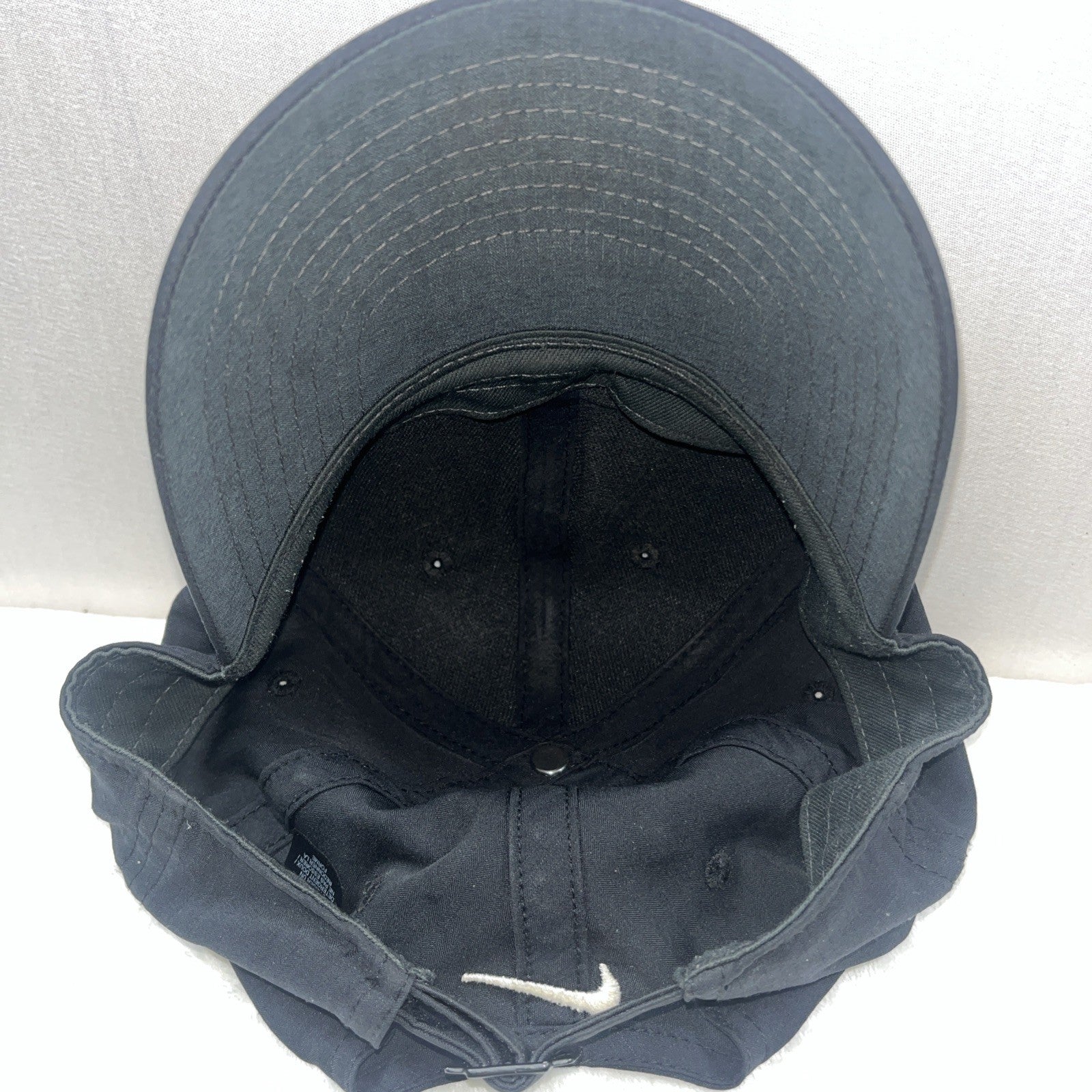 nike golf adjustable strapback hat cap Black Men’s White Check 
