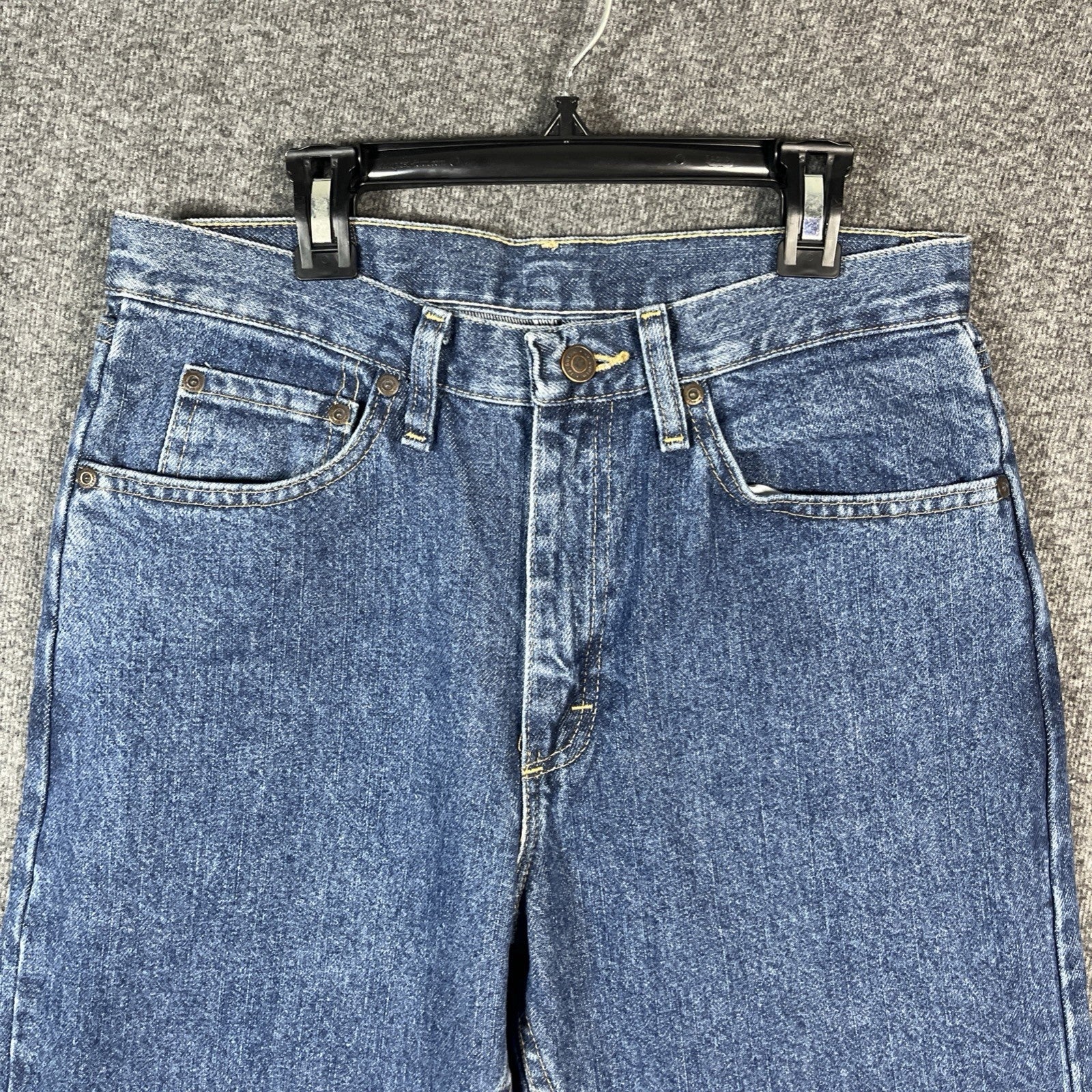 Wrangler premium denim men’s straight leg blue size 29×30 regular fit button zip
