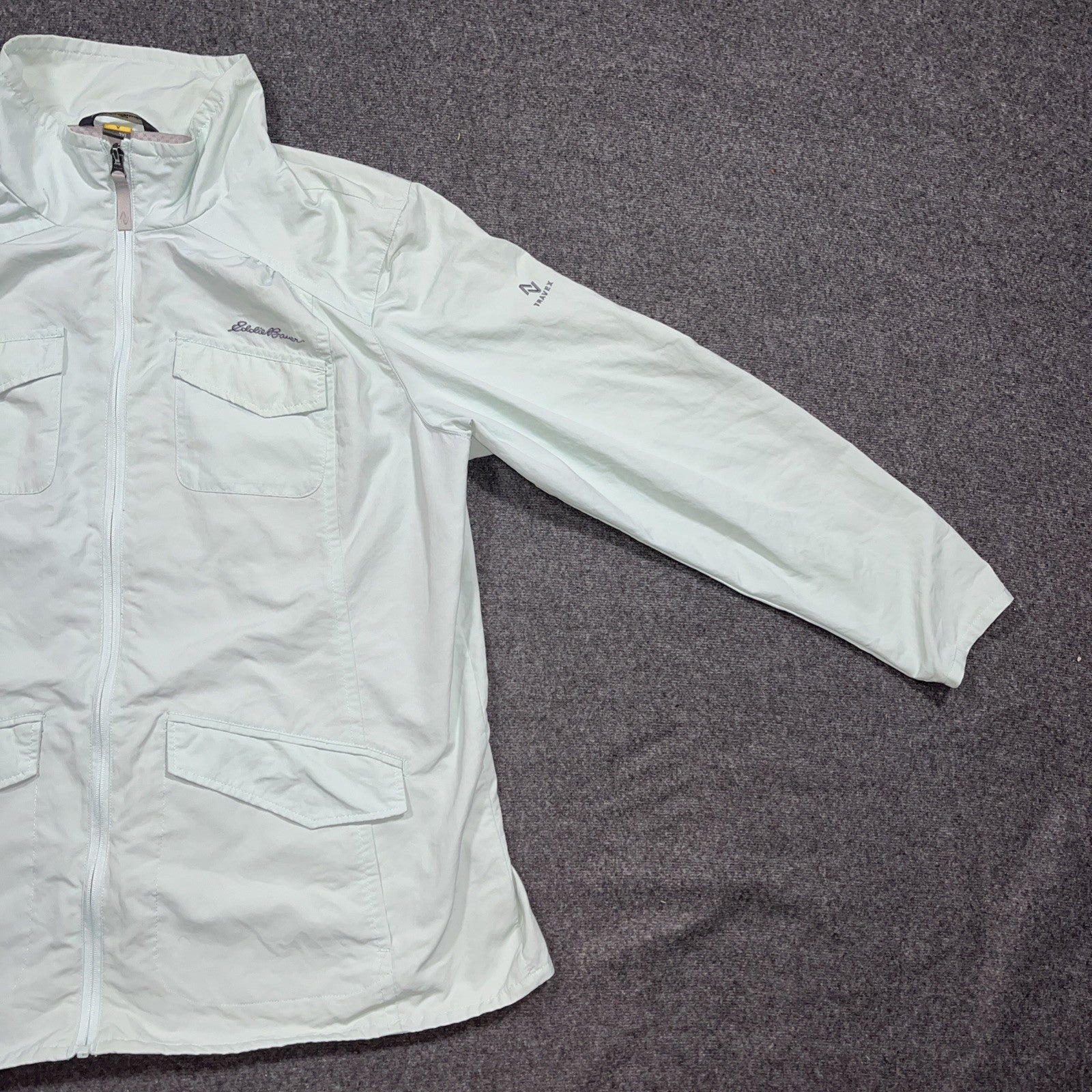 Eddie Bauer Travex Jacket Womens Seafoam Green  2XL Full Zip Windbreaker Coat