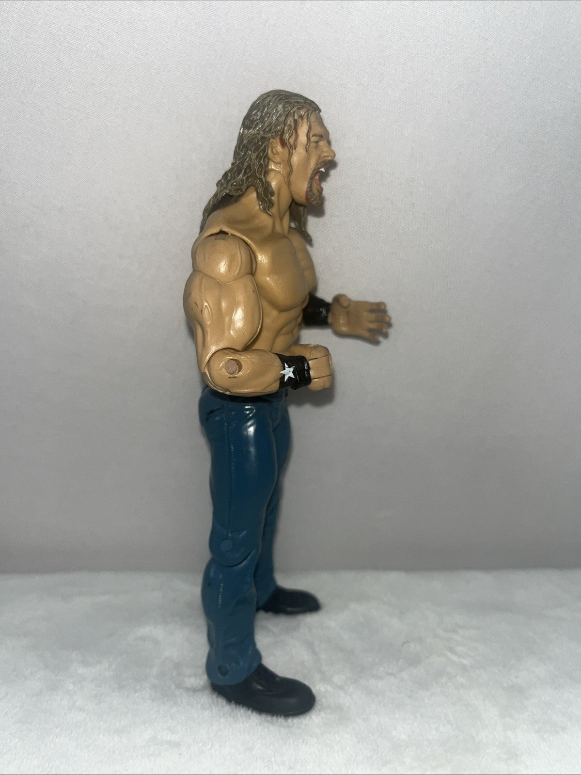 Jakks Pacific WWE action figure Edge 2003 Blue Jeans Long Hair No shirt 