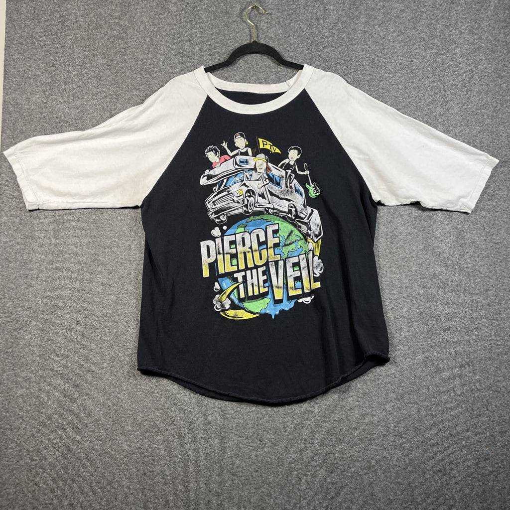 Pierce The Veil Baseball Tee Men’s 3/4 Sleeves XL Men’s Crew Neck 