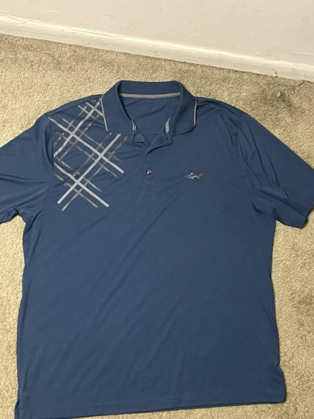 Greg Norman Navy Blue Short Sleeve Polo Shirt L