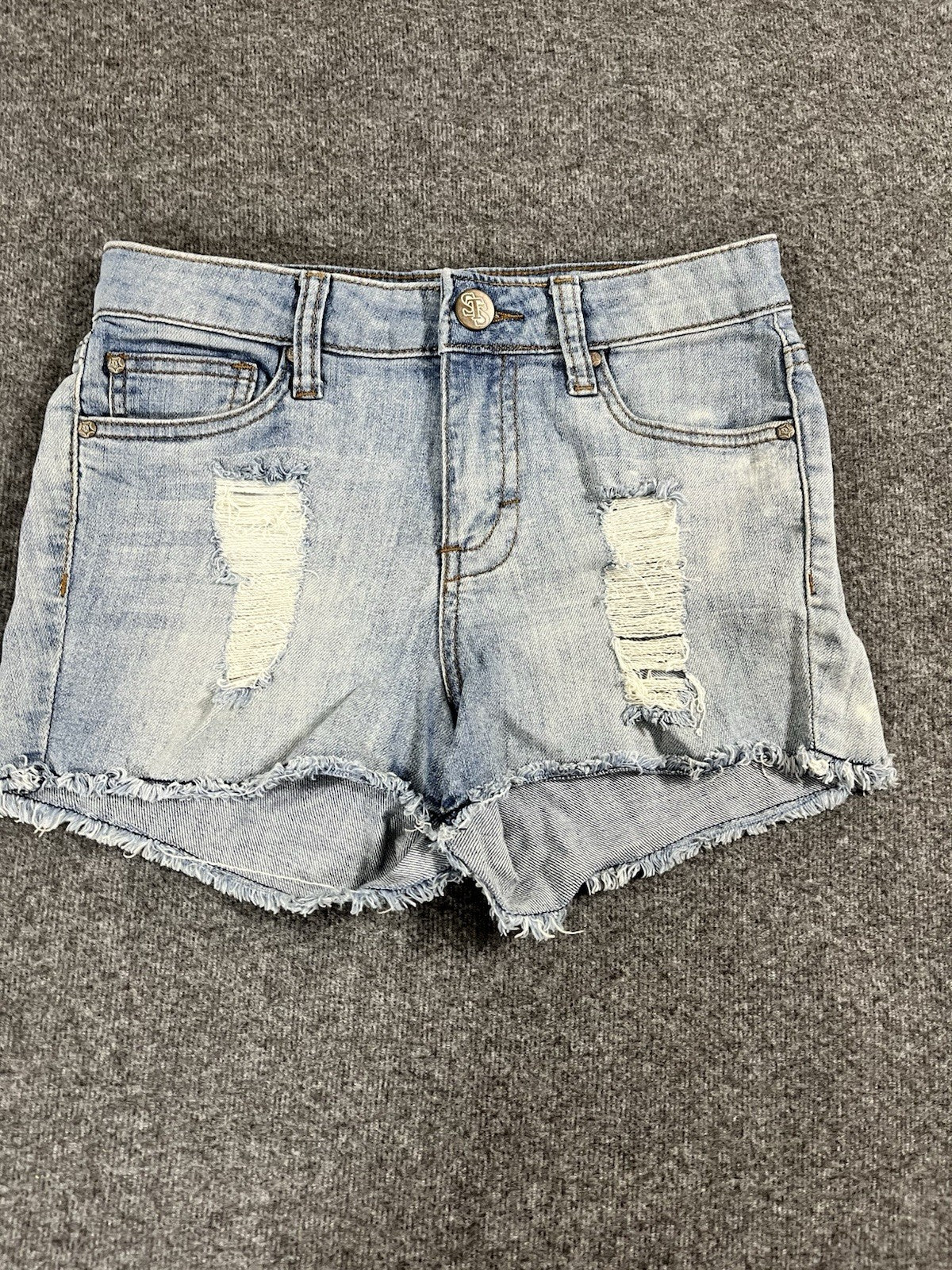 STS BLUE ELEANORA JEAN SHORTS FRAYED HEM DISTRESSED SIZE 1