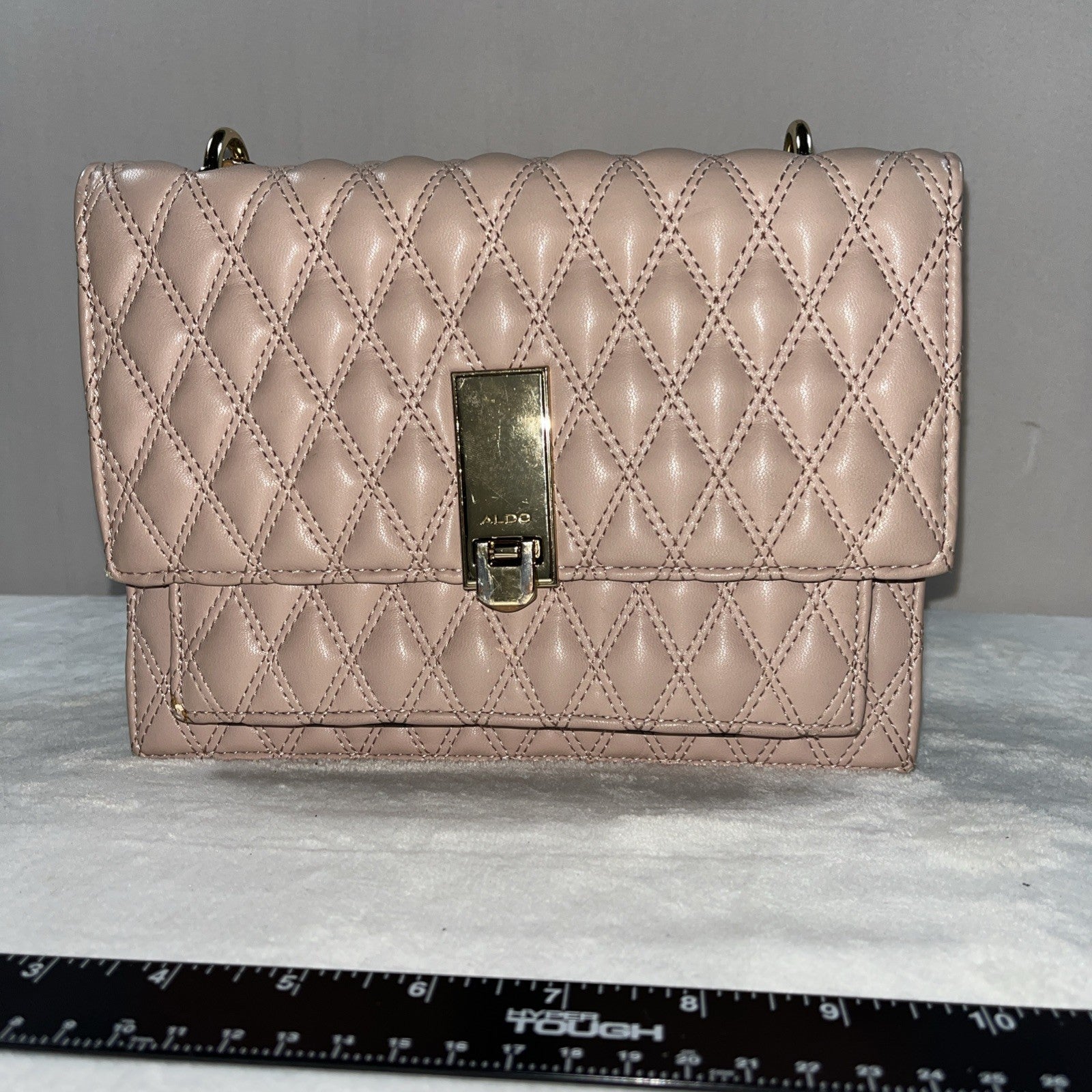 ALDO Niralla Women Quilted Faux Leather Chain Strap Flap Shoulder Crossbody Bag