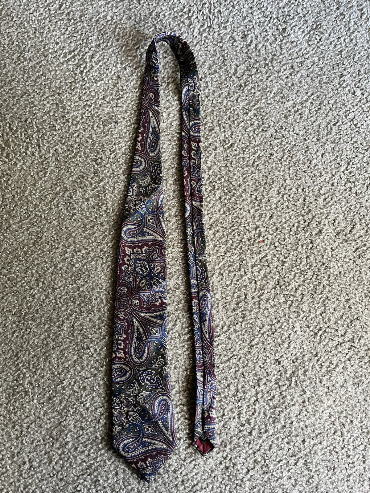 Christian Dior Monsieur Paisley 100% Silk Neck Tie Vintage Made in USA