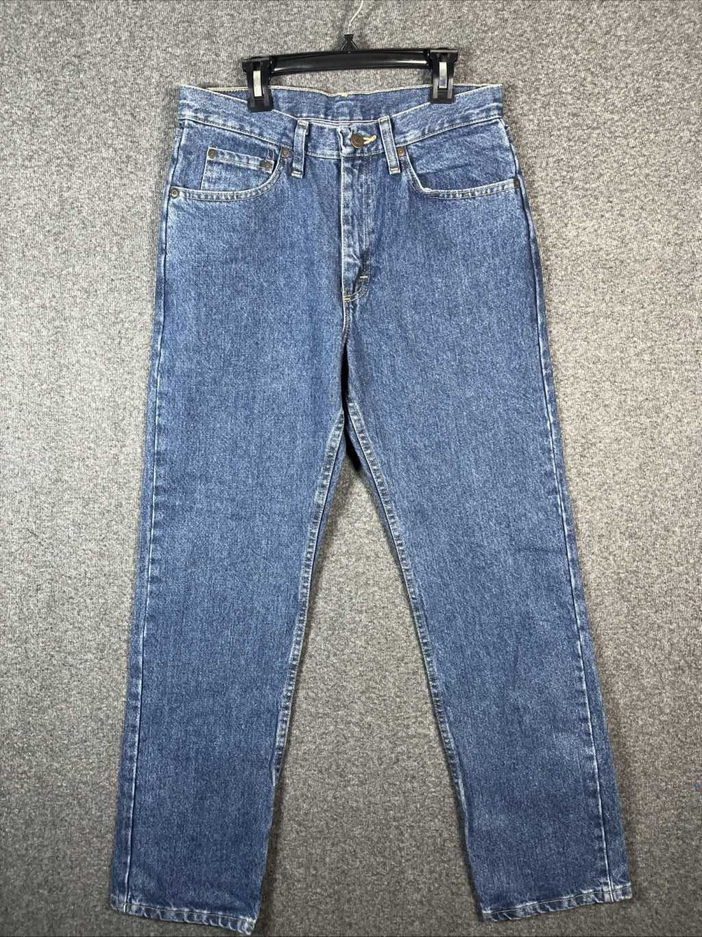 Wrangler premium denim men’s straight leg blue size 29×30 regular fit button zip