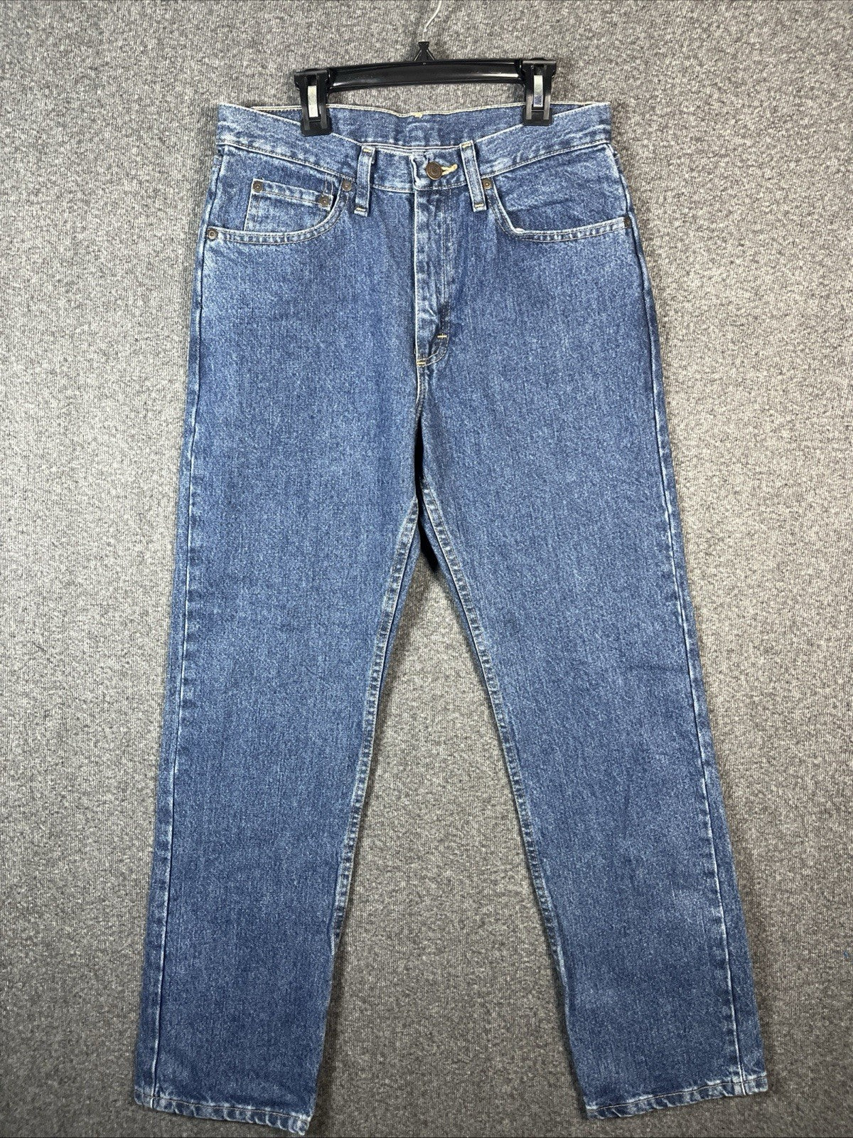 Wrangler premium denim men’s straight leg blue size 29×30 regular fit button zip