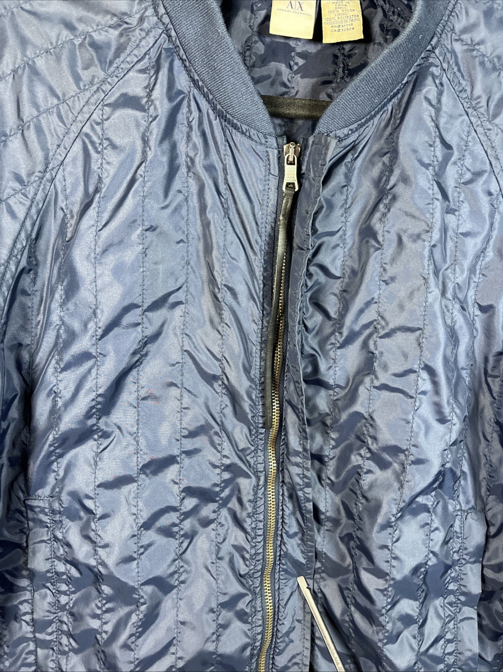 Armani exchange men’s bomber jacket Blue vintage Full zip extra large