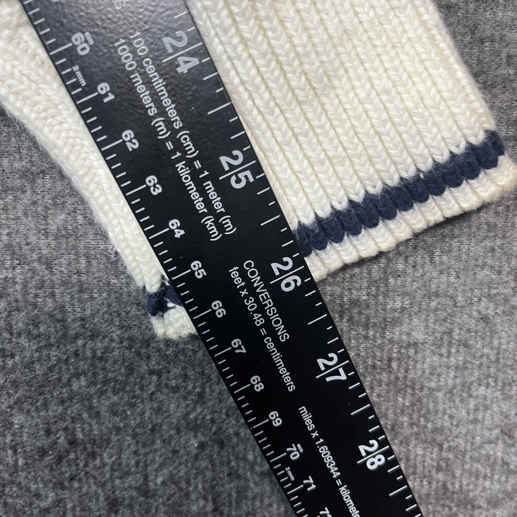 vintage nautical sweaters mens White long sleeve knitted crew neck extra large 