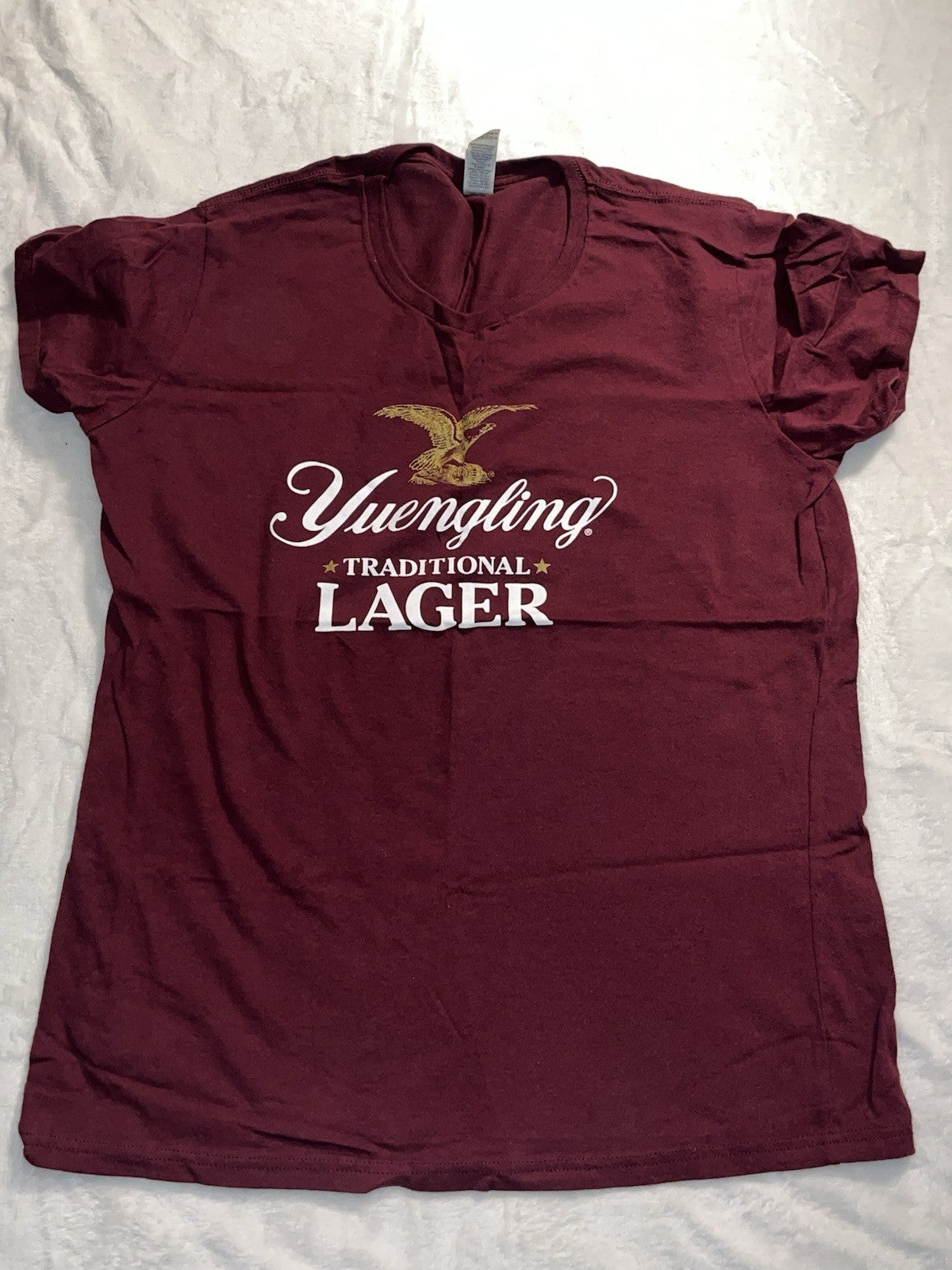 Yuengling Lager T Shirt Men’s Size Medium Burgundy Crew Neck 