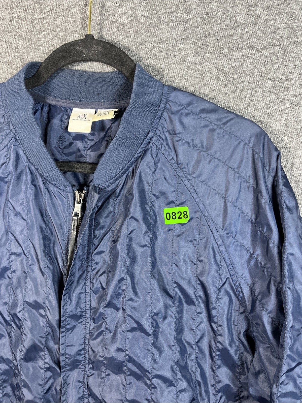 Armani exchange men’s bomber jacket Blue vintage Full zip extra large