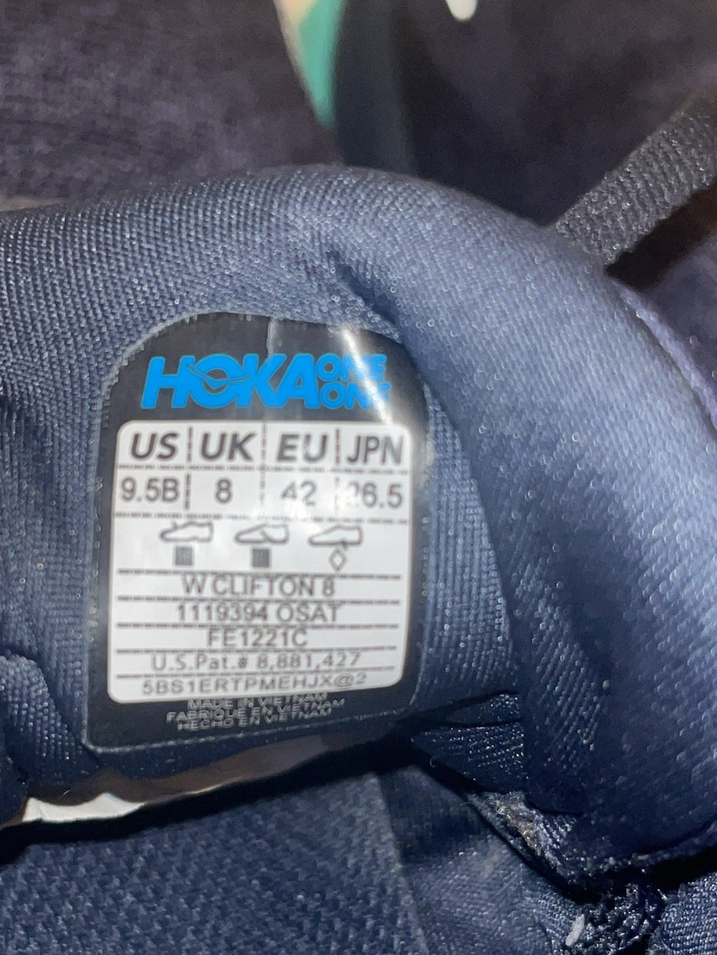 Size 9.5 - Hoka One One Clifton 8 Outer Space Atlantis W