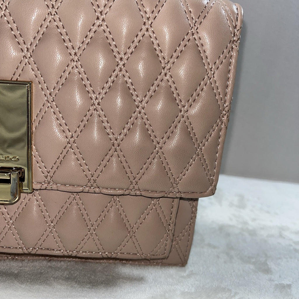 ALDO Niralla Women Quilted Faux Leather Chain Strap Flap Shoulder Crossbody Bag