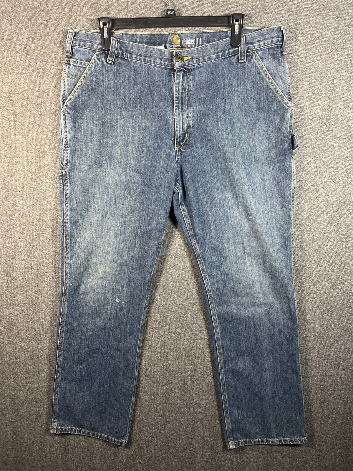 Carhartt Jeans Mens 42x32 Relaxed Fit Workwear Carpenter Utility Pockets Denim