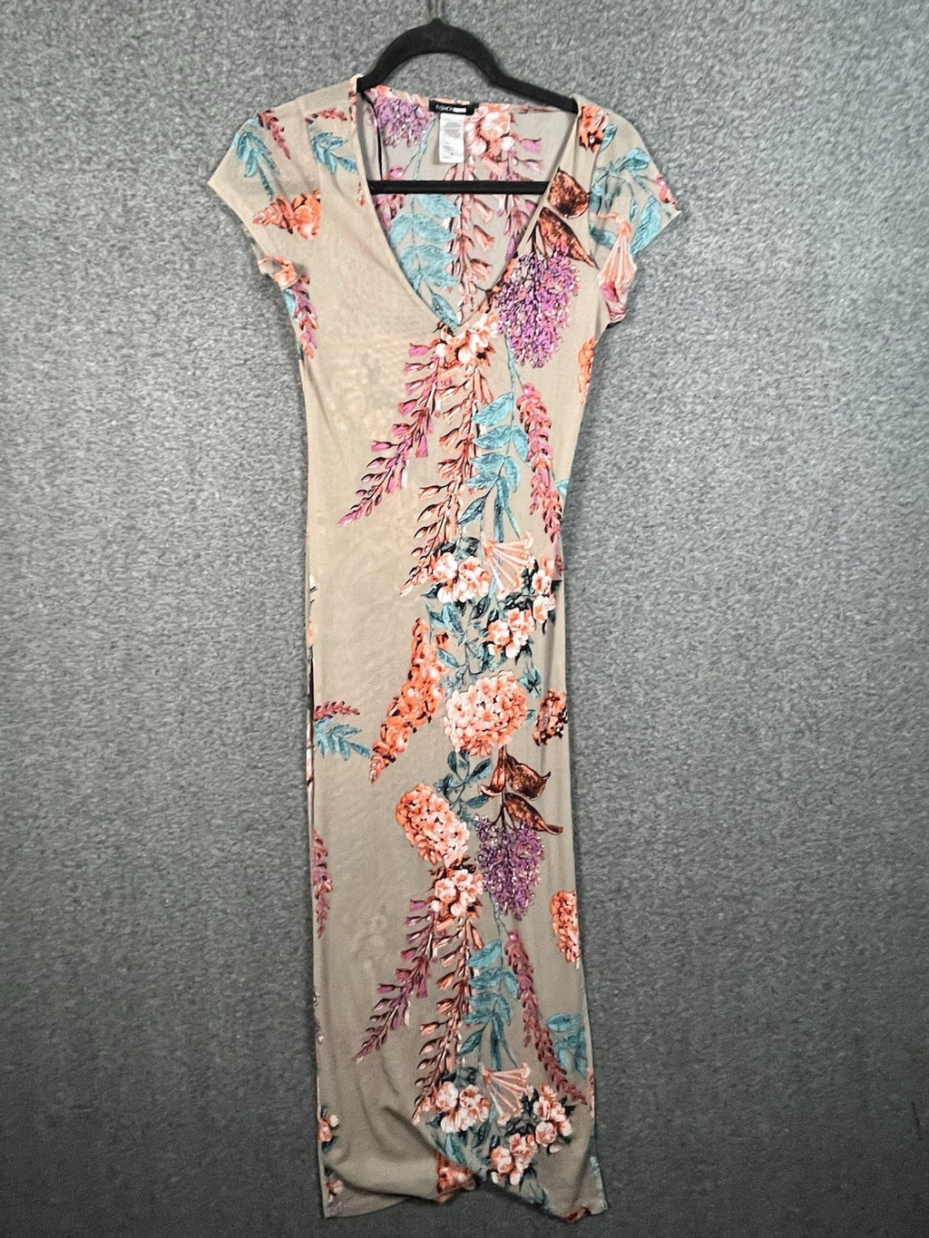 Fashion Nova sheer floral dress Side Slits Size Medium Women’s 