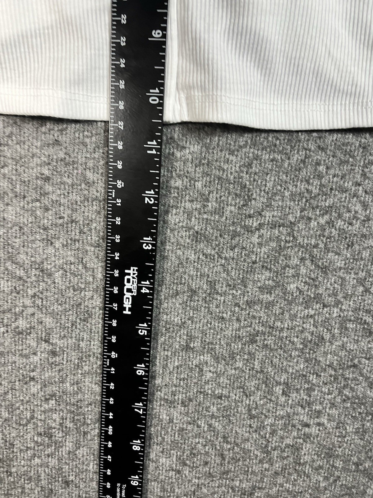 Bozzolo white long-sleeve ribbed crop top button-down front L Off Shoulder 