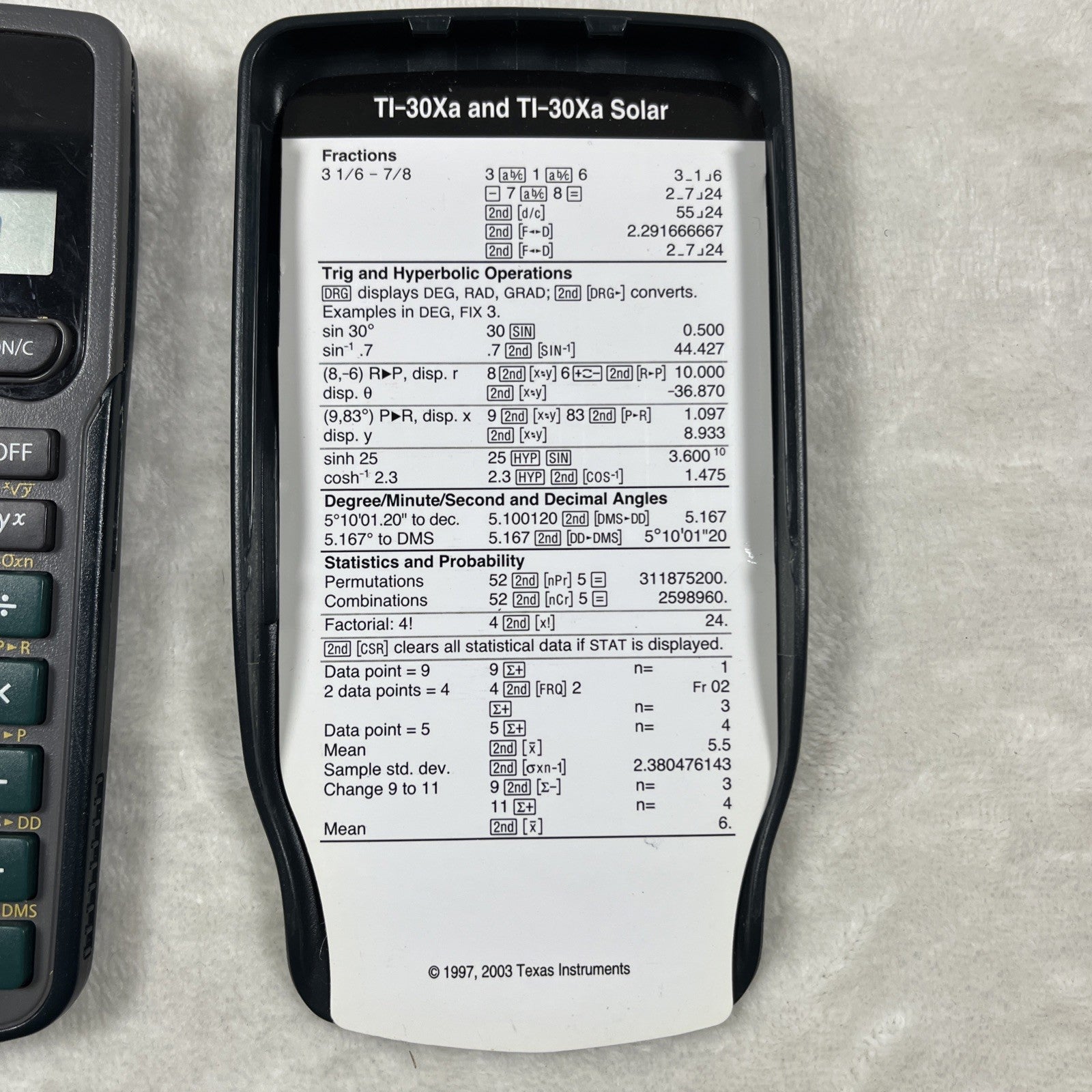Texas Instruments TI-30Xa Scientific Calculator