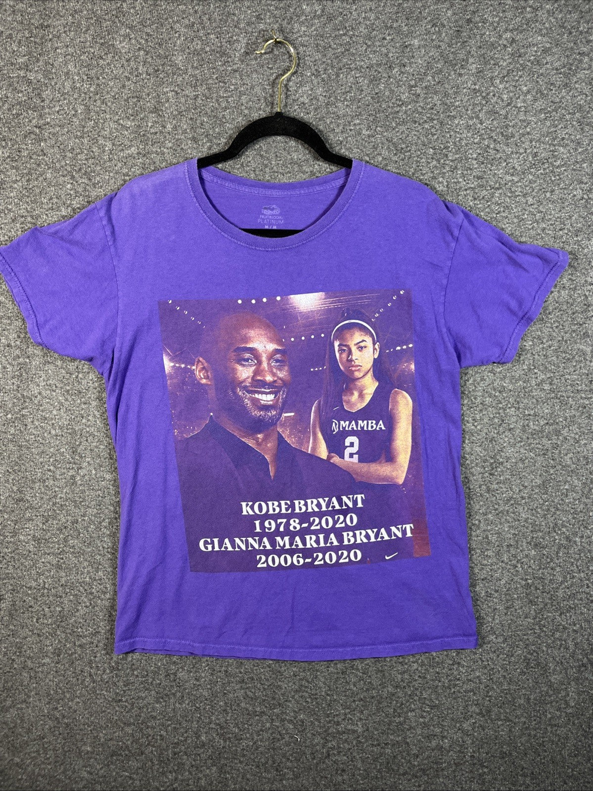 Kobe Bryant Gianna Bryant T Shirt Purple Men’s Medium Graphic Print 