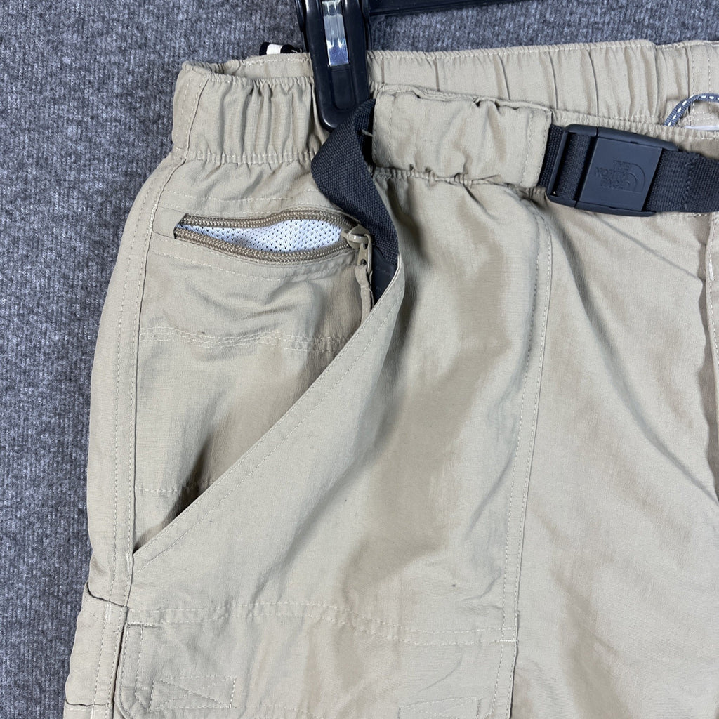 The North Face Tan Belted Nylon Convertible Hiking Cargo Pants/Short Men Size XL