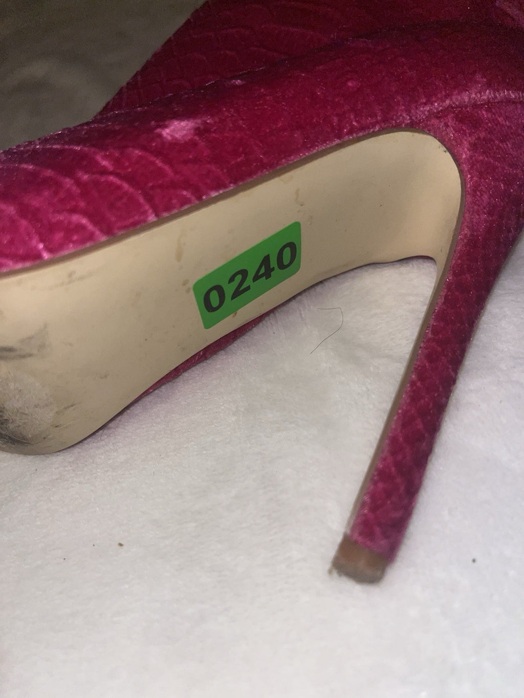 Georgia Pointed Toe Pink Booties Snake Print Platform Heel Women Lace Back 7.5 