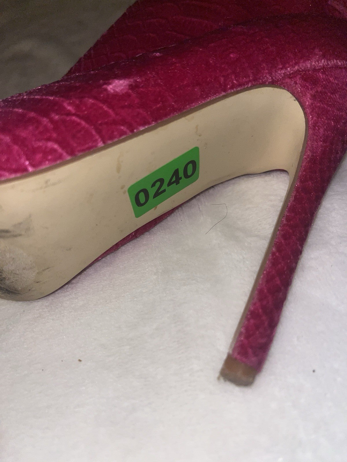 Georgia Pointed Toe Pink Booties Snake Print Platform Heel Women Lace Back 7.5 