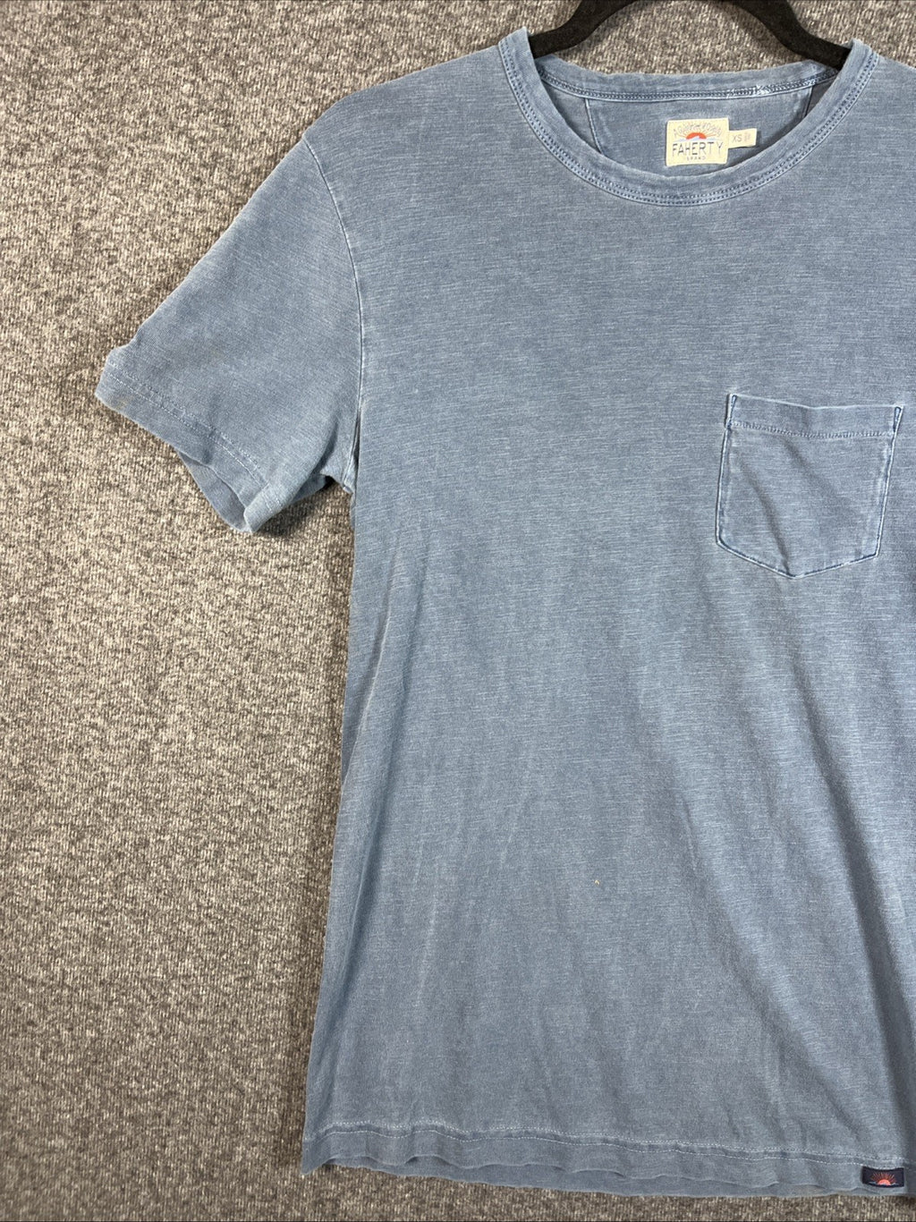 Faherty Brand Sunwashed Pocket T-Shirt Short Sleeve Cotton XS 