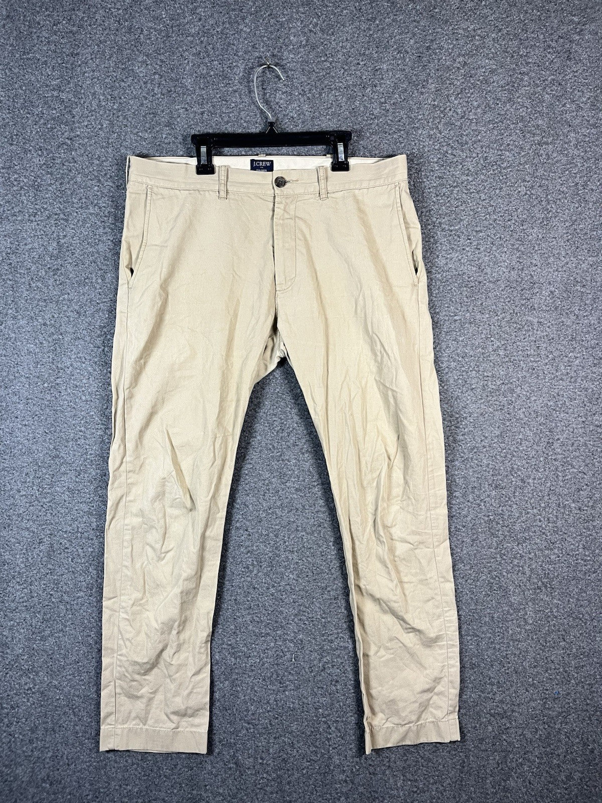 J.Crew men's chino pants Driggs 33/30 Tan Button Zip pull On 
